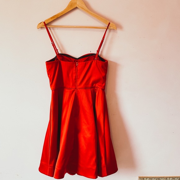 • silky sweetheart ruby red mini dress • - Picture 2 of 13